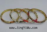 CEB98 6mm width gold plated alloy with enamel bangles wholesale