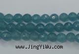 CEQ12 15.5 inches 6mm faceted round blue sponge quartz beads