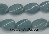 CEQ124 15.5 inches 13*18mm twisted oval blue sponge quartz beads