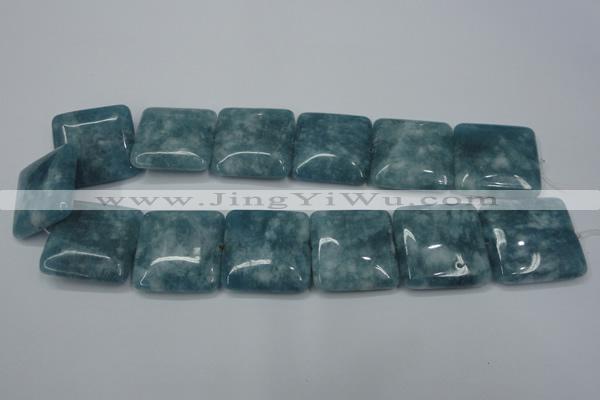 CEQ168 15.5 inches 30*30mm square blue sponge quartz beads