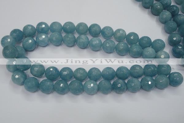 CEQ18 15.5 inches 16mm faceted round blue sponge quartz beads