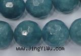 CEQ20 15.5 inches 20mm faceted round blue sponge quartz beads