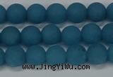 CEQ266 15.5 inches 6mm round matte blue sponge quartz beads