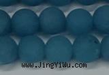 CEQ269 15.5 inches 12mm round matte blue sponge quartz beads