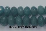 CEQ35 15.5 inches 8*12mm faceted rondelle blue sponge quartz beads