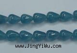 CEQ43 15.5 inches 7*9mm teardrop blue sponge quartz beads