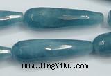 CEQ56 15.5 inches 12*40mm faceted teardrop blue sponge quartz beads