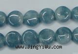 CEQ93 15.5 inches 12mm flat round blue sponge quartz beads