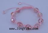 CFB520 12mm faceted round crystal beads adjustable bracelet wholesale