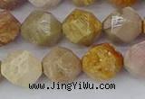 CFC239 15.5 inches 12mm faceted nuggets fossil coral beads