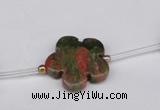 CFG1005 15.5 inches 20mm carved flower unakite gemstone beads