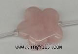 CFG1011 15.5 inches 30mm carved flower rose quartz beads