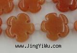 CFG1021 15.5 inches 16mm carved flower red aventurine beads