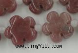 CFG1025 15.5 inches 16mm carved flower rhodochrosite beads