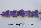 CFG1192 7.5 inches 40*45mm - 45*55mm butterfly druzy agate beads