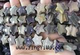 CFG1303 15.5 inches 15mm carved star silver leaf jasper beads