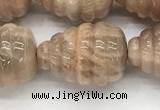 CFG1518 15.5 inches 15*20mm carved teardrop moonstone beads