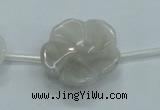 CFG16 15.5 inches 24mm carved flower natural crazy lace agate beads