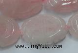 CFG207 15.5 inches 22*30mm carved oval rose quartz gemstone beads