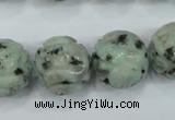 CFG214 15.5 inches 18mm carved round sesame jasper beads