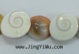 CFG22 15.5 inches 16*18mm carved flower shell gemstone beads
