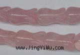 CFG238 15.5 inches 12*20mm carved flower rose quartz beads