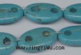 CFG299 15.5 inches 16*26mm carved oval turquoise beads
