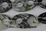 CFG304 15.5 inches 20*30mm carved oval black water jasper beads