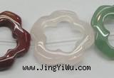 CFG37 15.5 inches 30mm carved flower colorful gemstone beads