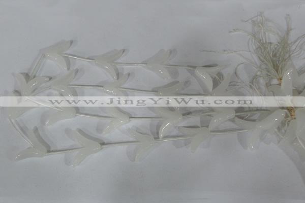 CFG502 15.5 inches 20*26mm carved flower white jade beads