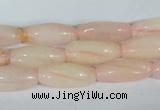 CFG553 15.5 inches 8*20mm carved rice rose quartz beads