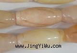 CFG555 15.5 inches 15*35mm carved rice pink aventurine beads