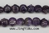 CFG59 15.5 inches 8*10mm carved pig-shaped amethyst gemstone beads