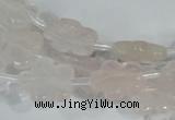 CFG651 15.5 inches 15mm carved flower rose quartz beads