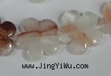 CFG658 15.5 inches 20mm carved flower pink quartz beads