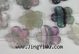 CFG660 15.5 inches 15mm carved flower fluorite gemstone beads