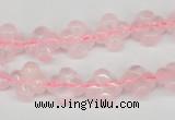 CFG72 15.5 inches 11*11mm carved flower rose quartz gemstone beads