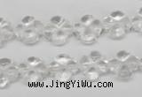 CFG75 15.5 inches 11*11mm carved flower white crystal beads