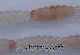 CFG752 15.5 inches 10*30mm carved rice natural pink quartz beads