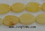CFG820 12.5 inches 15*20mm carved leaf yellow jade beads wholesale