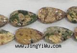 CFG824 12.5 inches 15*20mm carved leaf ocean stone beads wholesale