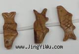 CFG855 Top-drilled 10*23mm carved animal wood jasper beads