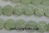 CFG883 15.5 inches 12mm carved flower New jade gemstone beads