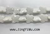 CFG972 15.5 inches 30*33mm carved butterfly white porcelain beads