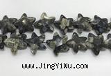 CFG985 15.5 inches 33*33mm carved star grey opal gemstone beads