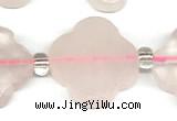 CFG990 15 inches 16mm - 17mm carved flower rose quartz beads