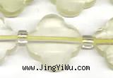 CFG991 15 inches 16mm - 17mm carved flower lemon quartz beads