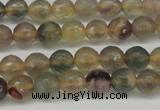CFL1111 15.5 inches 6mm faceted round yellow fluorite gemstone beads