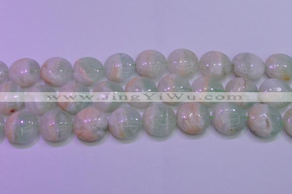 CFL1213 15.5 inches 20mm flat round green fluorite gemstone beads