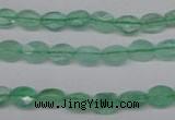 CFL122 15.5 inches 6*8mm faceted oval green fluorite beads
